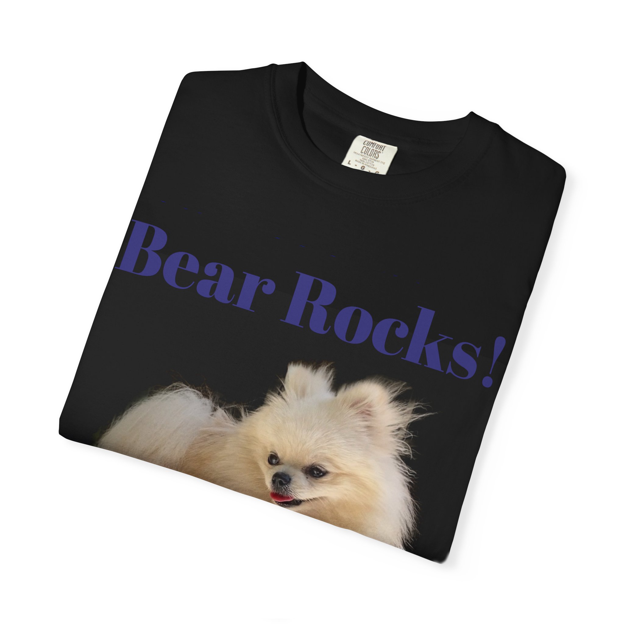 Bear Rocks! Pomeranian Guitar Graphic T-Shirt - Image 4