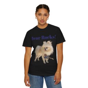 Bear Rocks! Pomeranian Guitar Graphic T-Shirt